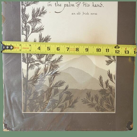 Vintage 1970s Irish Verse Calligraphy Poster, Never Used - Picture 3 of 4